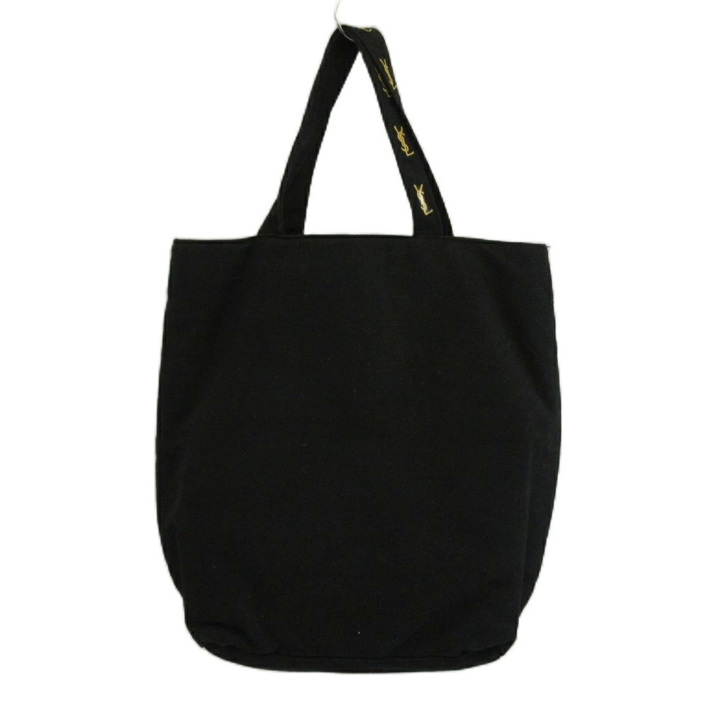 Saint Laurent Yves PARFUMS Tote Bag Canvas Embroidery Black XZ